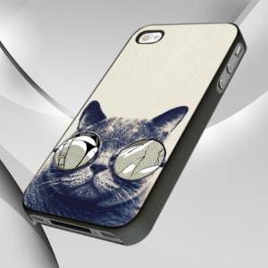 Cat Glasses Case Cover For Iphone 4 Or 4s Case