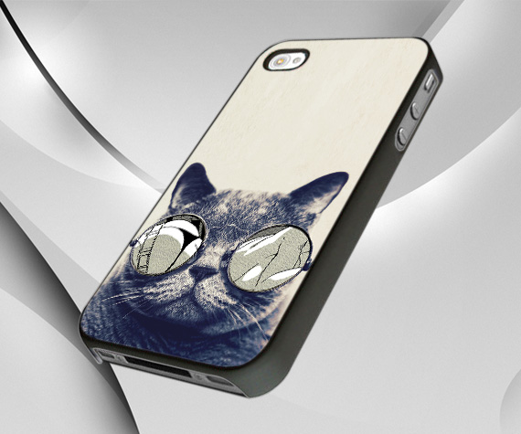 Cat Glasses Case Cover For Iphone 5 Case